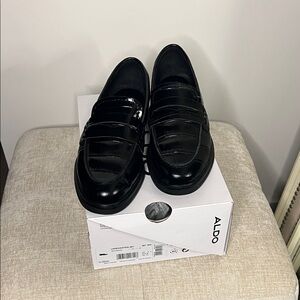 Aldo Black Glossy Women's Loafers